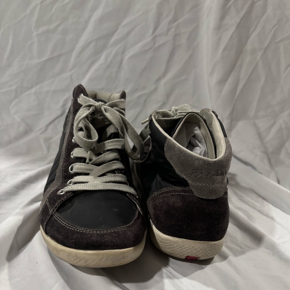 Prada Blue And Gray Men’s Sneakers Suede & Nylon - Picture 3 of 3
